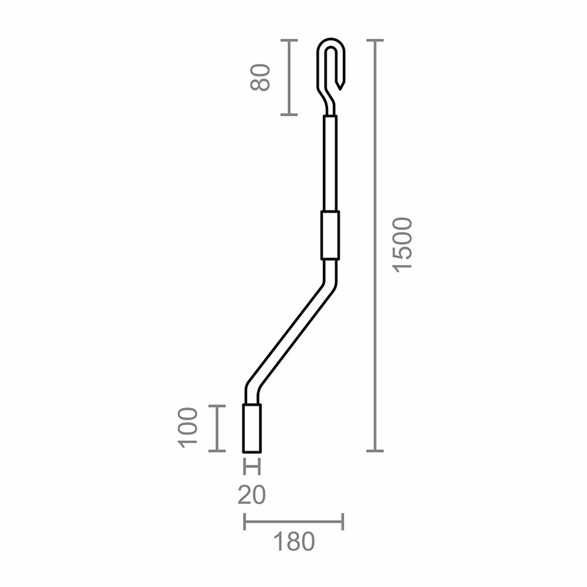 Kľuka pre markízu Micel TLD06 Biela 150 cm